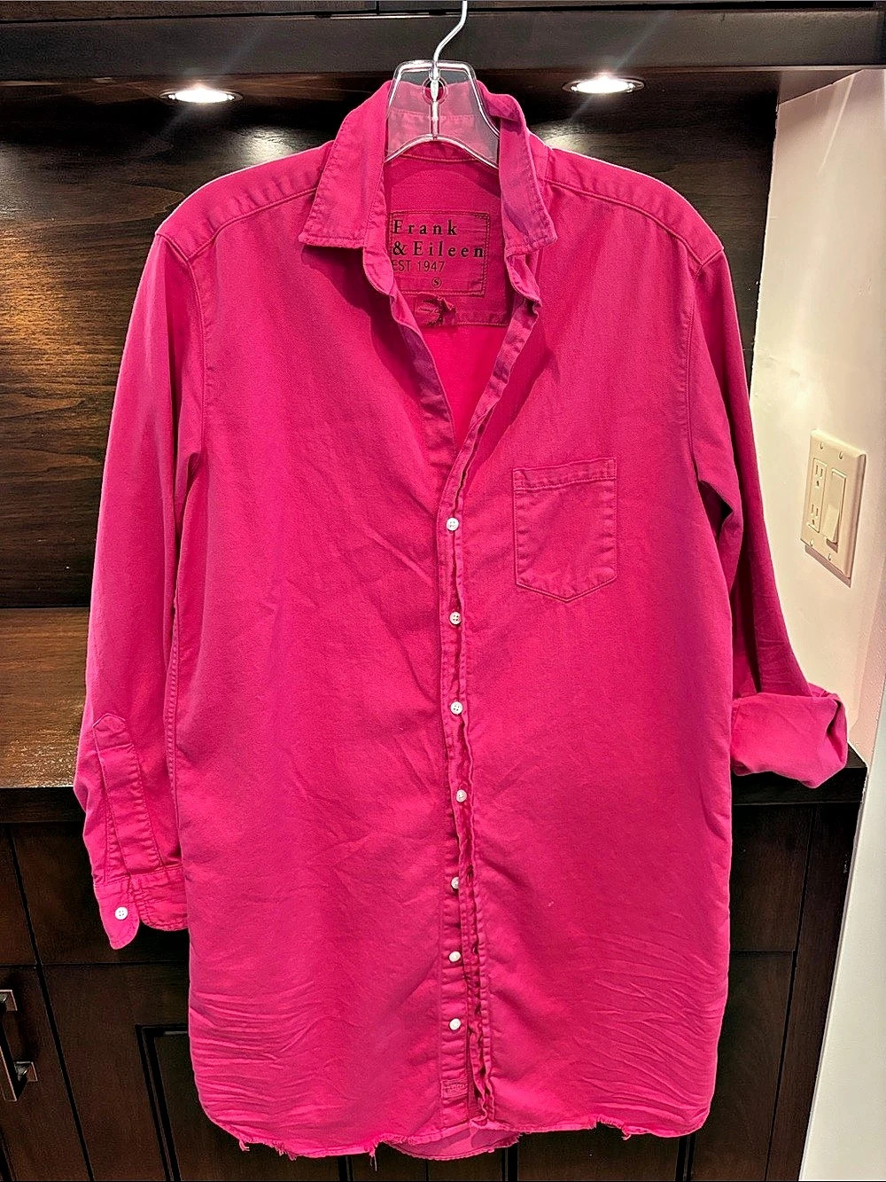 Frank & Eileen Relaxed Button-Up Shirt Pink Small